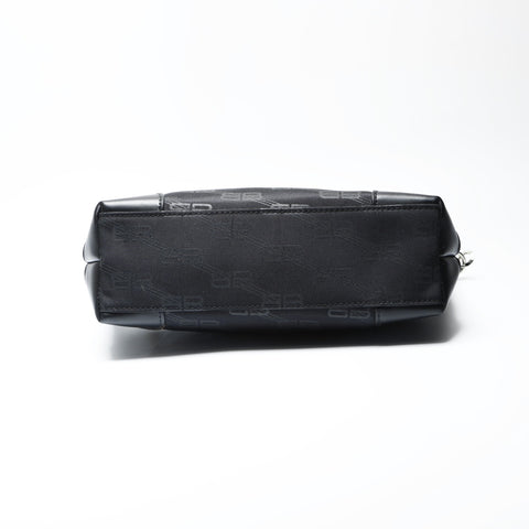 BALENCIAGA BB Monogram Canvas Shoulder Bag black WS23761