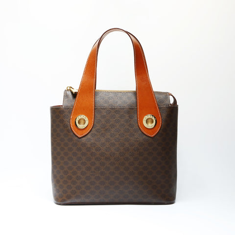 CELINE Macadam PVC Handbag Brown WS23765