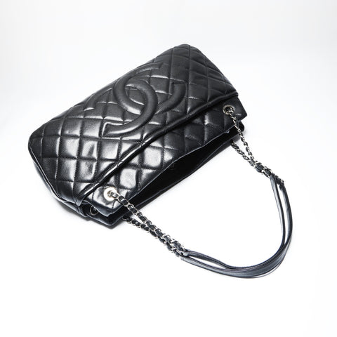 CHANEL No. 18 2013-2014 Caviar Skin COCO Mark Chain Shoulder Bag black WS23766