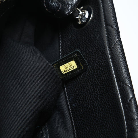 CHANEL No. 18 2013-2014 Caviar Skin COCO Mark Chain Shoulder Bag black WS23766
