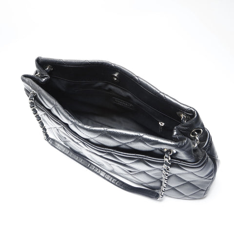 CHANEL No. 18 2013-2014 Caviar Skin COCO Mark Chain Shoulder Bag black WS23766