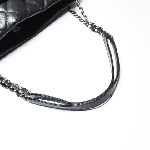 CHANEL No. 18 2013-2014 Caviar Skin COCO Mark Chain Shoulder Bag black WS23766