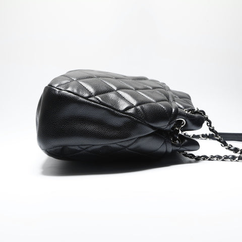 CHANEL No. 18 2013-2014 Caviar Skin COCO Mark Chain Shoulder Bag black WS23766