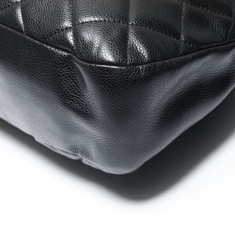 CHANEL No. 18 2013-2014 Caviar Skin COCO Mark Chain Shoulder Bag black WS23766