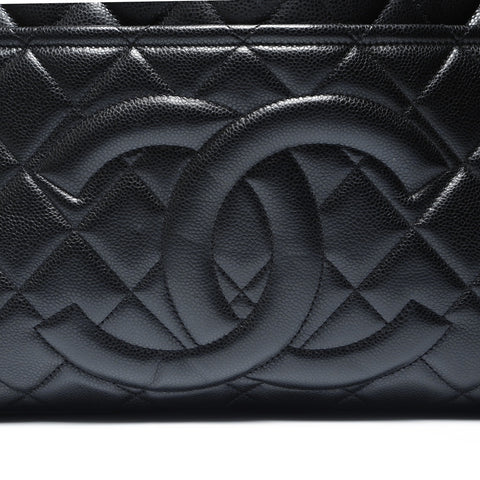 CHANEL No. 18 2013-2014 Caviar Skin COCO Mark Chain Shoulder Bag black WS23766