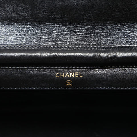 CHANEL No. 4 1996-1997 COCO Mark Caviar Skin Chain Wallet Shoulder Bag black WS23768