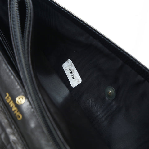 CHANEL No. 4 1996-1997 COCO Mark Caviar Skin Chain Wallet Shoulder Bag black WS23768