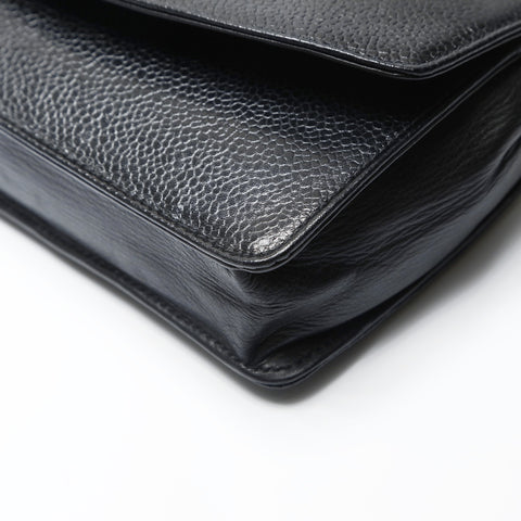 CHANEL No. 4 1996-1997 COCO Mark Caviar Skin Chain Wallet Shoulder Bag black WS23768