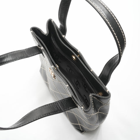 CHANEL No. 7 Wild Stitch COCO Mark Handbag black WS23769