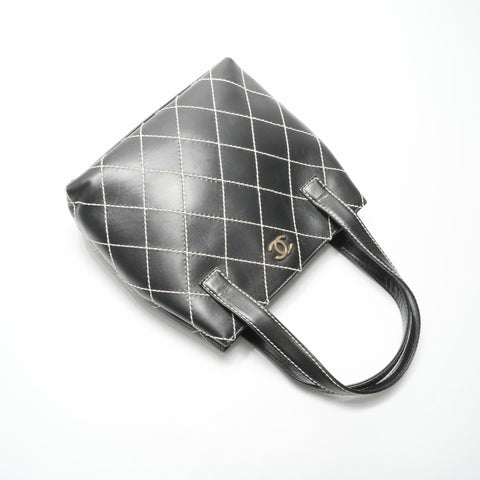 CHANEL No. 7 Wild Stitch COCO Mark Handbag black WS23769