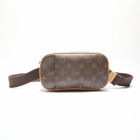 LOUIS VUITTON 2000 Monogram Gange Pochette Umhängetasche Braun WS23776