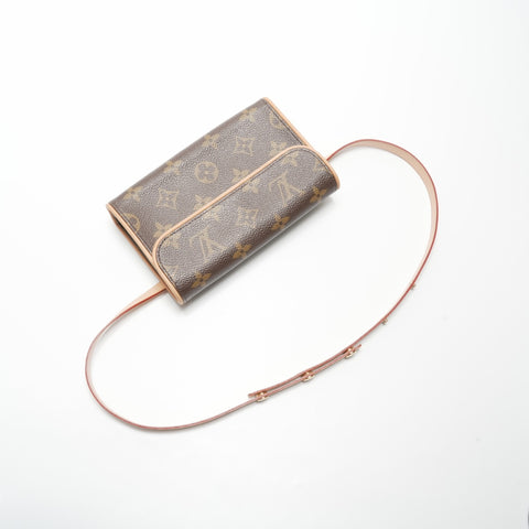 LOUIS VUITTON 2001 Florentine Monogram Pochette Shoulder Bag Brown WS23777