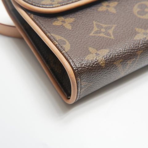 LOUIS VUITTON 2001 Florentine Monogram Pochette Shoulder Bag Brown WS23777