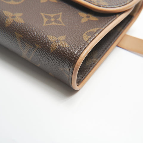 LOUIS VUITTON 2001 Florentine Monogram Pochette Shoulder Bag Brown WS23777