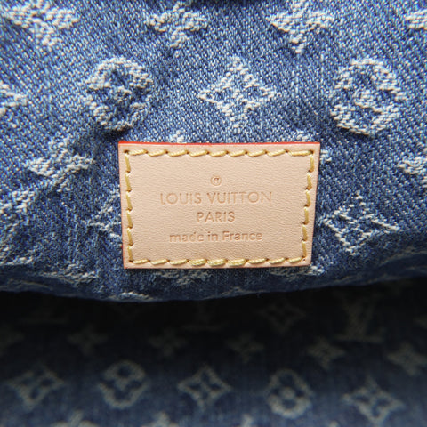 LOUIS VUITTON 2022-2025 Monogram Denim Keepall Bandouliere 45 Boston Tasche Marineblau WS23780