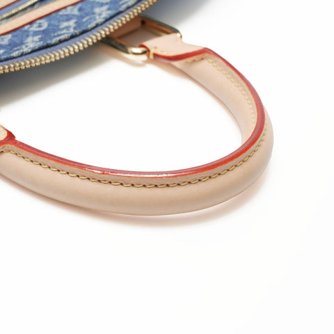 LOUIS VUITTON 2022-2025 Monogram Denim Keepall Bandouliere 45 Boston Tasche Marineblau WS23780