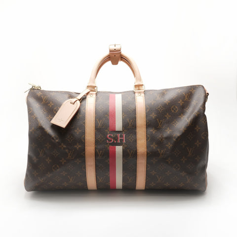 LOUIS VUITTON 2009 Monogram Keepall Bandouliere 50 Boston bag Brown WS23794