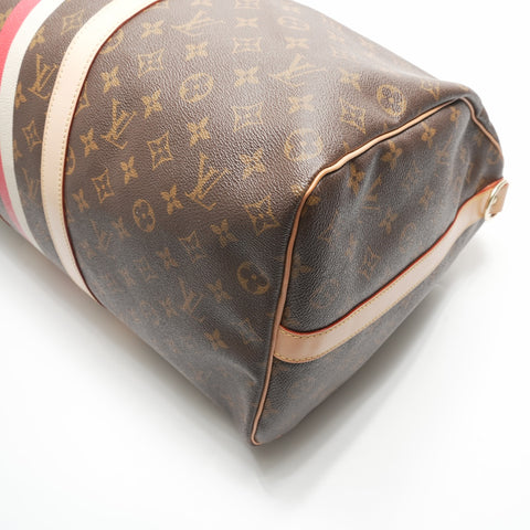 LOUIS VUITTON 2009 Monogram Keepall Bandouliere 50 Boston bag Brown WS23794