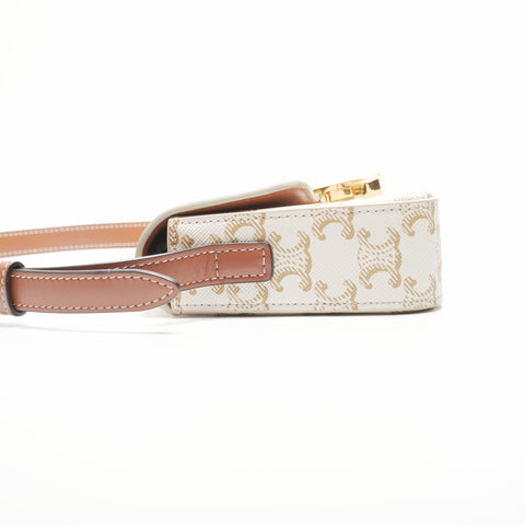 CELINE Claude Triomphe PVC Shoulder Bag white WS23798