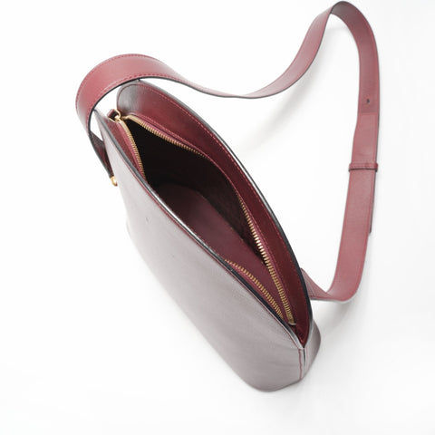 CARTIER Leather Mustodo Shoulder Bag Red WS23799