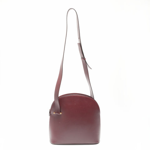 CARTIER Leather Mustodo Shoulder Bag Red WS23799