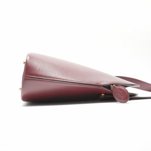 CARTIER Leather Mustodo Shoulder Bag Red WS23799