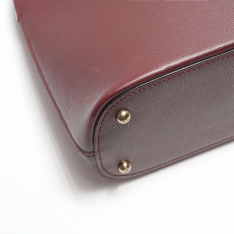 CARTIER Leather Mustodo Shoulder Bag Red WS23799