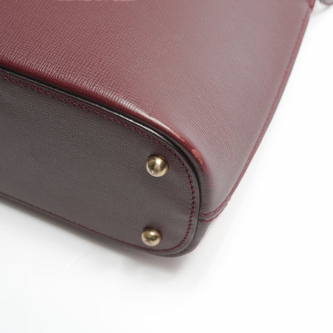 CARTIER Leather Mustodo Shoulder Bag Red WS23799