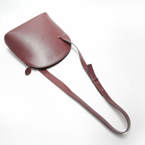 CARTIER Leather Mustodo Shoulder Bag Red WS23799