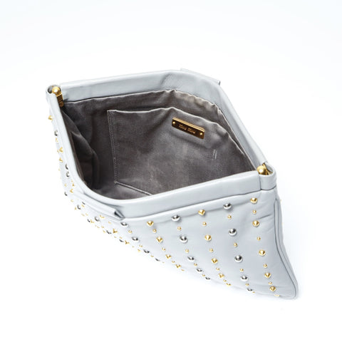 Miu Miu Studded clutch bag Clutch bag gray WS23806