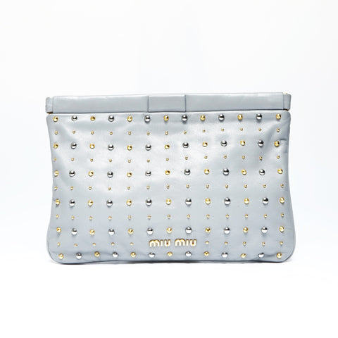 Miu Miu Studded clutch bag Clutch bag gray WS23806