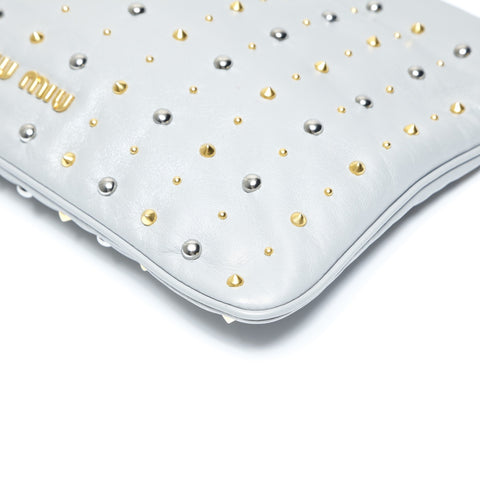 Miu Miu Studded clutch bag Clutch bag gray WS23806