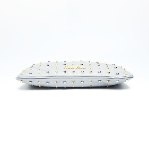 Miu Miu Studded clutch bag Clutch bag gray WS23806