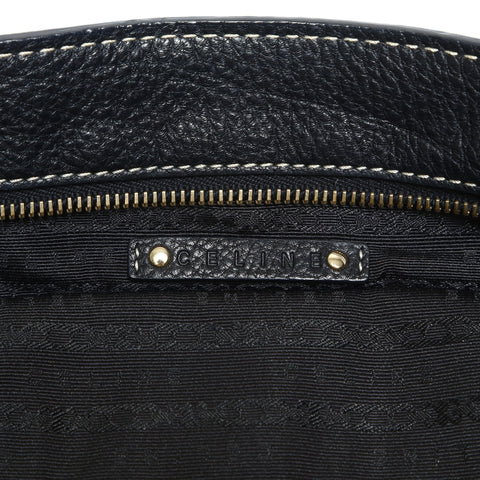 CELINE Bittersweet Leather Stitch Shoulder Bag black WS23807