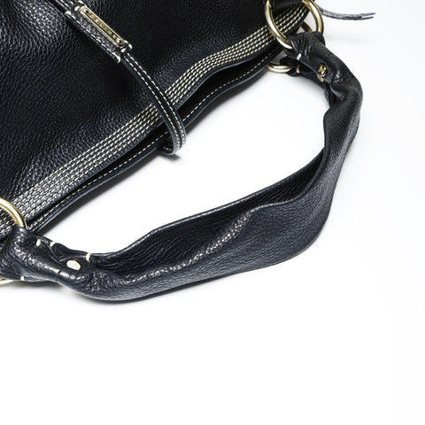 CELINE Bittersweet Leather Stitch Shoulder Bag black WS23807