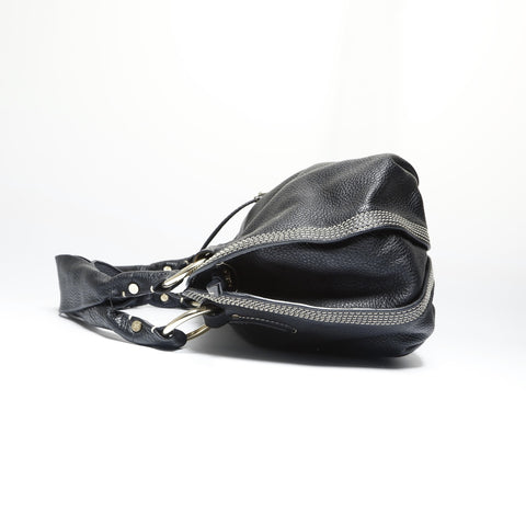 CELINE Bittersweet Leather Stitch Shoulder Bag black WS23807