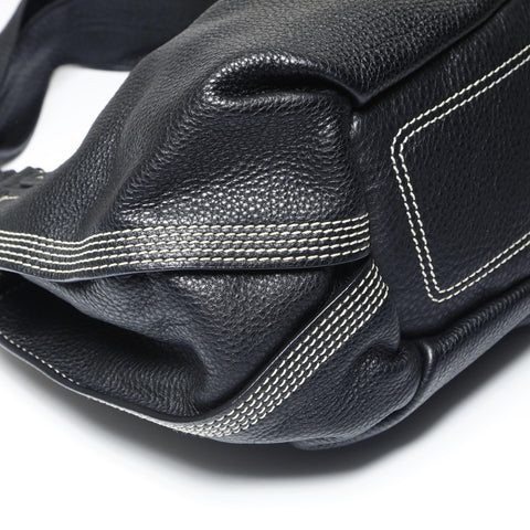 CELINE Bittersweet Leather Stitch Shoulder Bag black WS23807