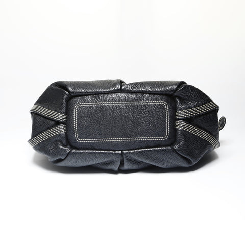 CELINE Bittersweet Leather Stitch Shoulder Bag black WS23807