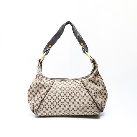 CELINE Macadam Canvas Leather Shoulder Bag Brown WS23808