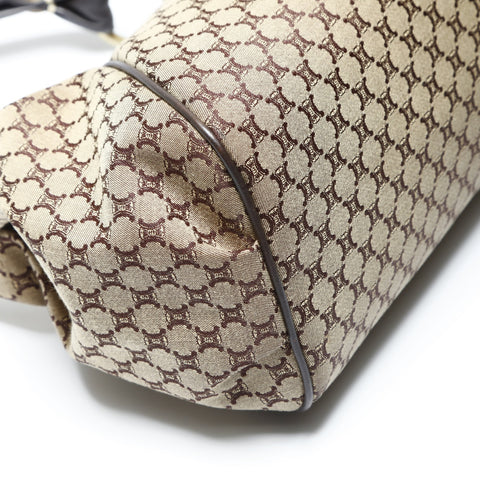 CELINE Macadam Canvas Leather Shoulder Bag Brown WS23808