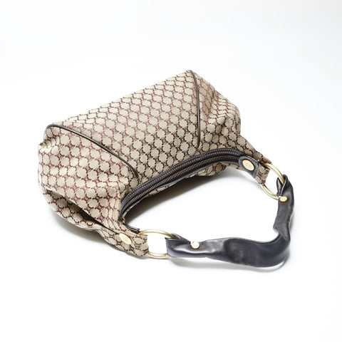 CELINE Macadam Canvas Leather Shoulder Bag Brown WS23808