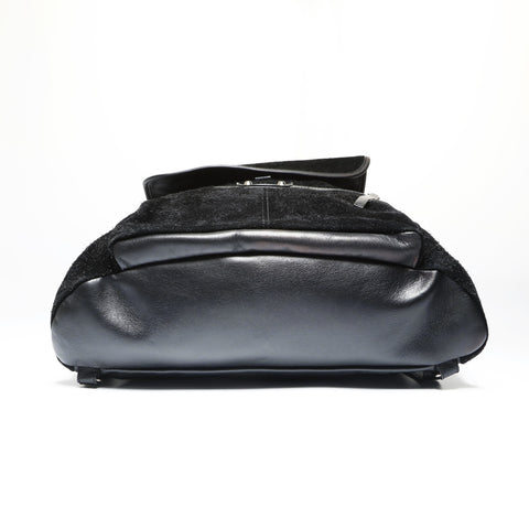 BALENCIAGA Leather Suede Rock Classic Traveler Backpack  Daypack black WS23809