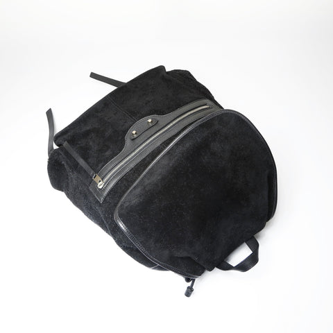 BALENCIAGA Leather Suede Rock Classic Traveler Backpack  Daypack black WS23809