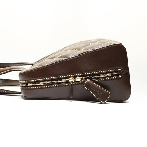 CHANEL No. 7 2001-2002 Wild Stitch COCO Mark Handbag Brown WS23814