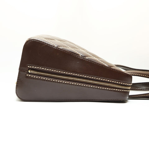 CHANEL No. 7 2001-2002 Wild Stitch COCO Mark Handbag Brown WS23814