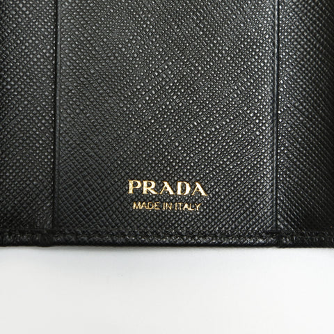 PRADA Saffiano Leather Fiocco Key holder  black WS23819