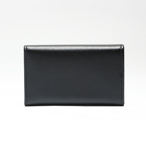 PRADA Saffiano Leather Fiocco Key holder  leather black WS23819