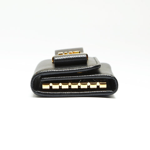 PRADA Saffiano Leather Fiocco Key holder  black WS23819