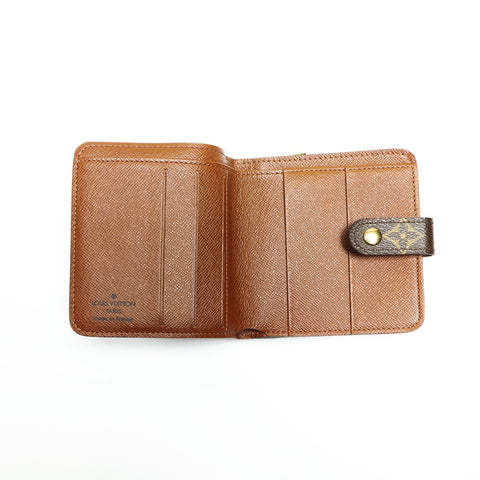LOUIS VUITTON 2004 M61667 Monogram Compact Zip Bifold Wallet Brown WS23822