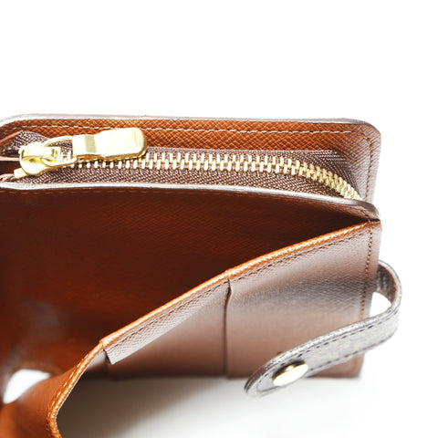 LOUIS VUITTON 2004 M61667 Monogram Compact Zip Bifold Wallet Brown WS23822